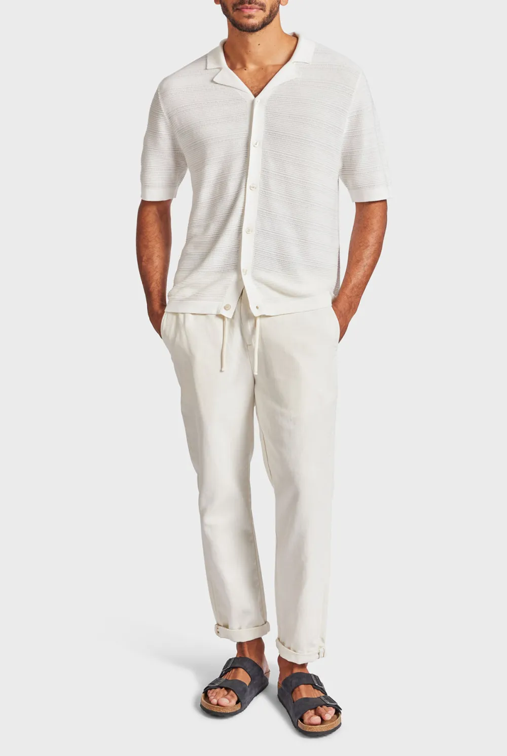 Relaxed Fit Cuban Collar Short Sleeve Shirt