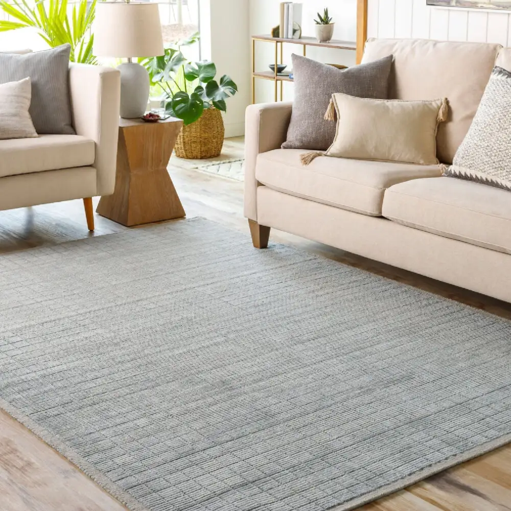Hand-Loomed Square Pattern Carpet