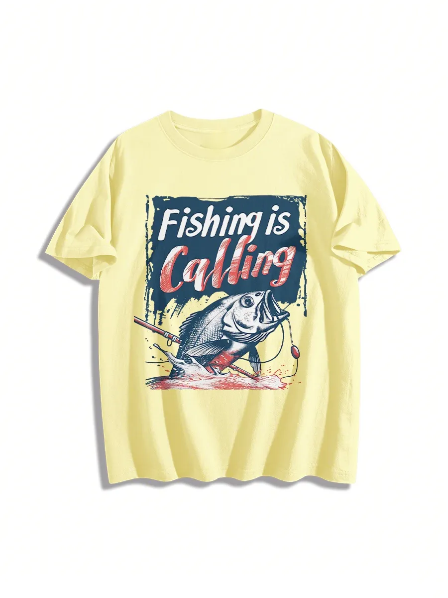 Fishing Themed Call Inspired Graphic T-Shirt