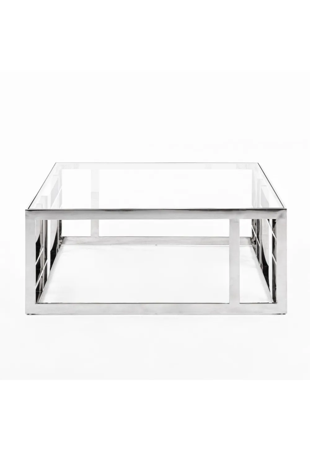 Sculptural Glass Square Coffee Table