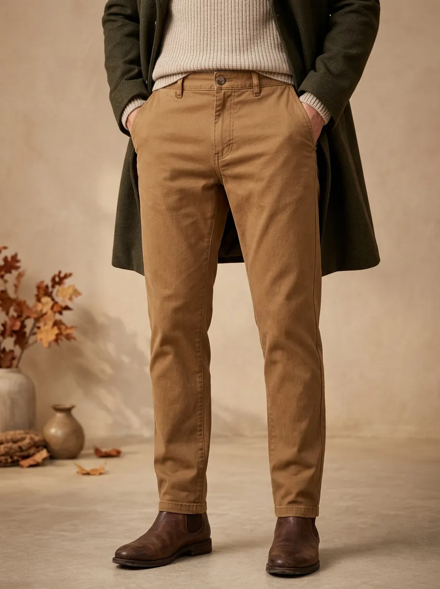 Men's Autumn Winter Traditional Chino Pants