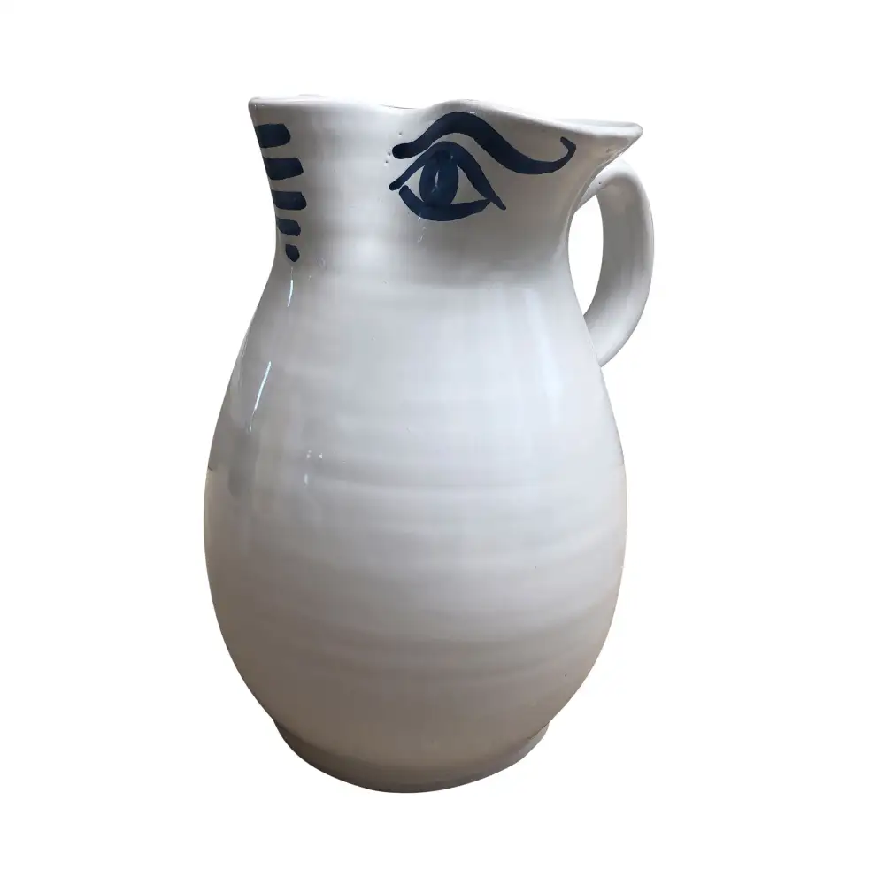 Eye-Motif Ceramic Water Jug