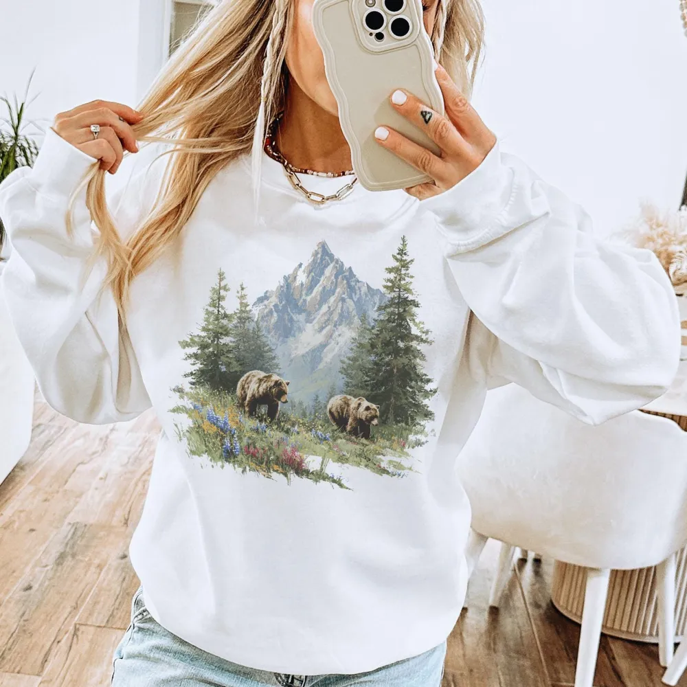 Retro Beavers Pond Scene Sweatshirt