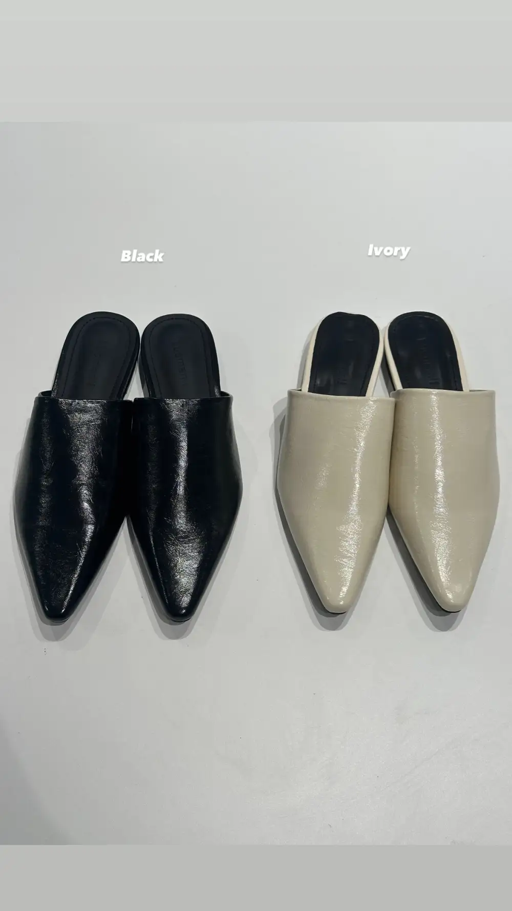 Faux Leather Pointed Daily Slip On Mules