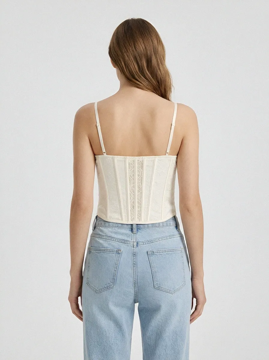 Lace-Trim Women's Corset Top