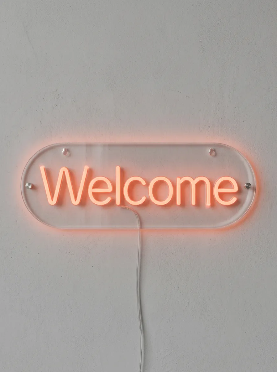Compact Lettering Wall Welcome Neon Sign
