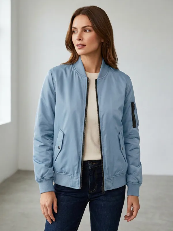 Bomber Denim-Style Women's Casual Jacket