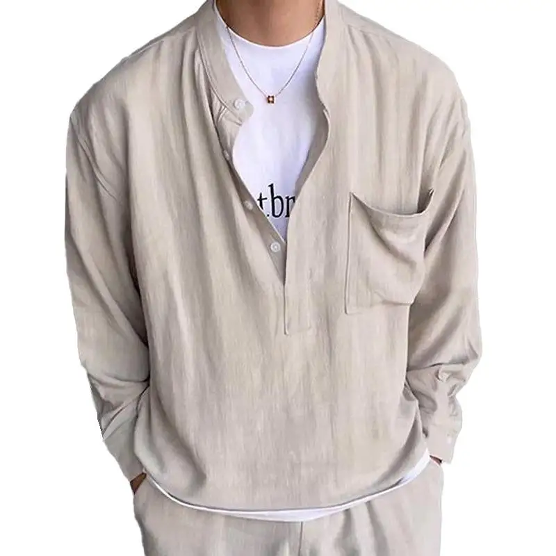 Relaxed Collar Textured Shirt