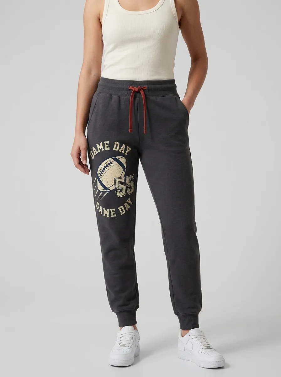 Women's Football Lover Game Day 55 Printed Joggers