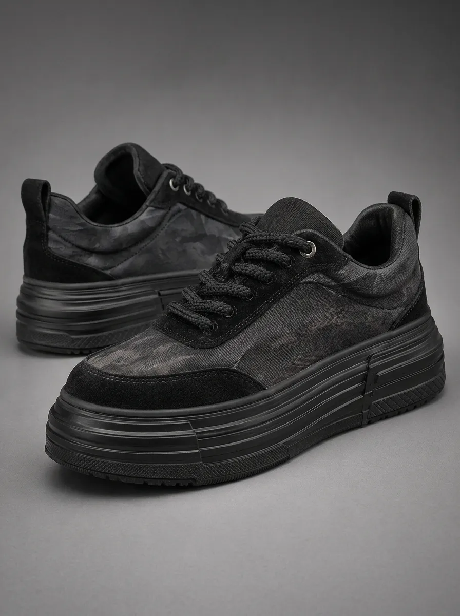 Men's Urban Camouflage Pattern Printed Casual Sneakers