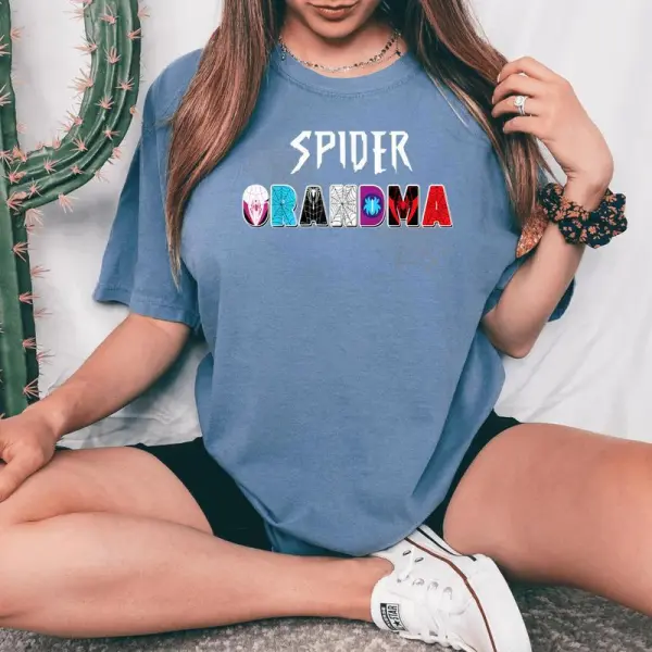 Spider Grandma Matching Family Birthday Party Women's Oversized Comfort T-Shirt