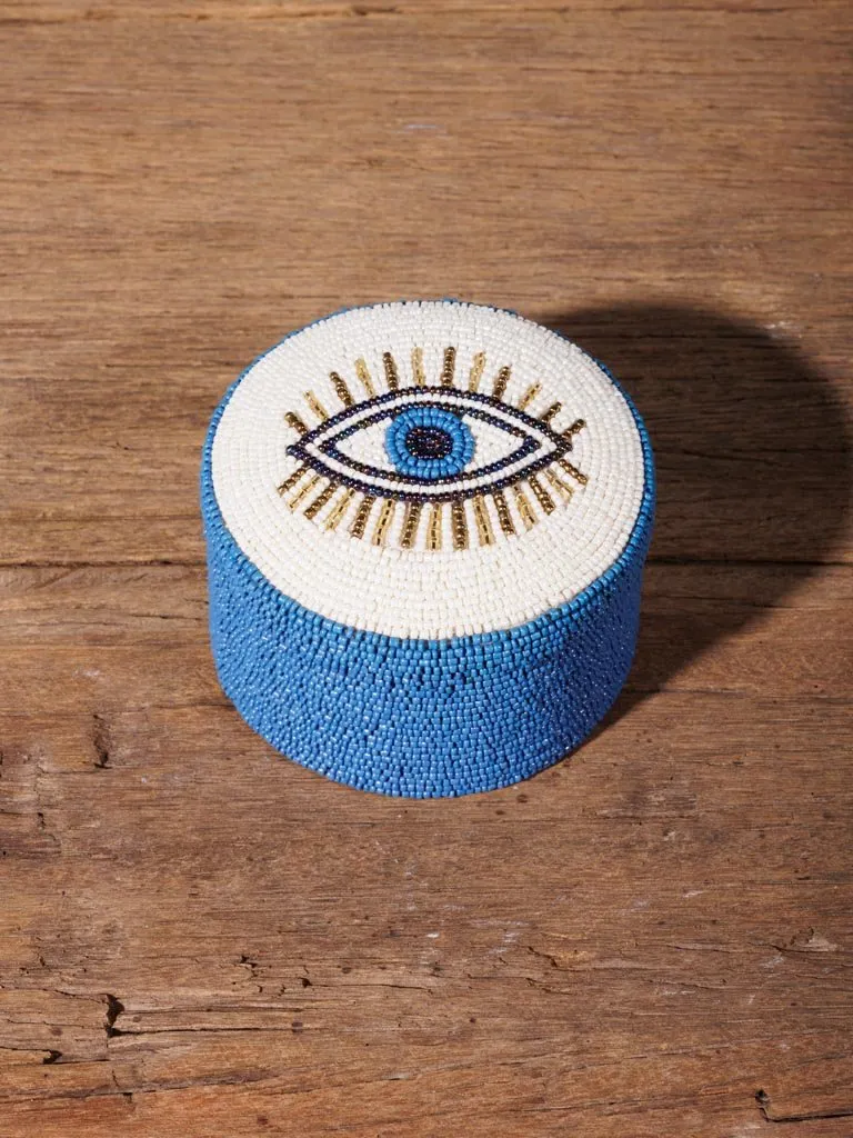 Beaded Round Accent Storage Box