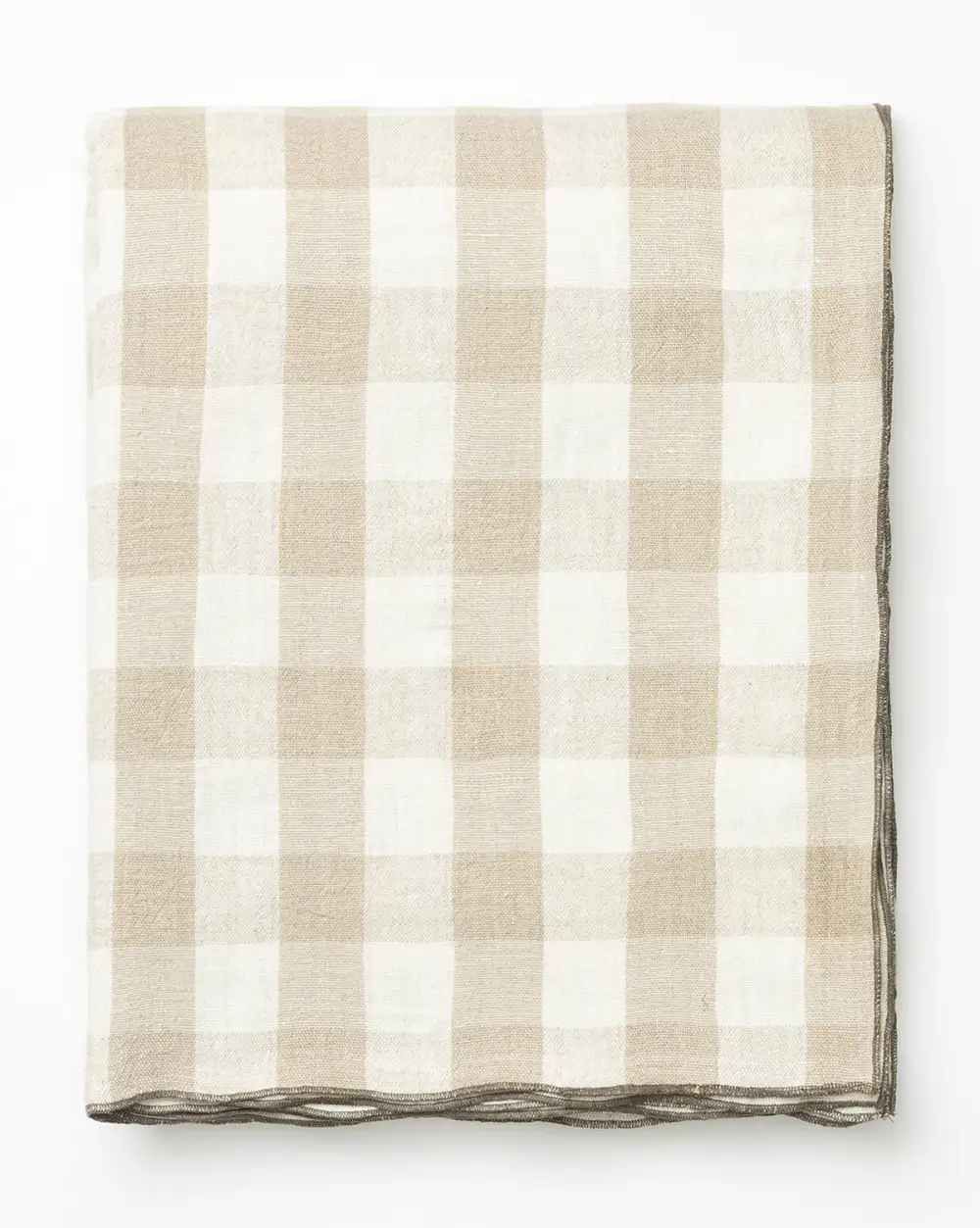 Checkered Linen Tablecloth