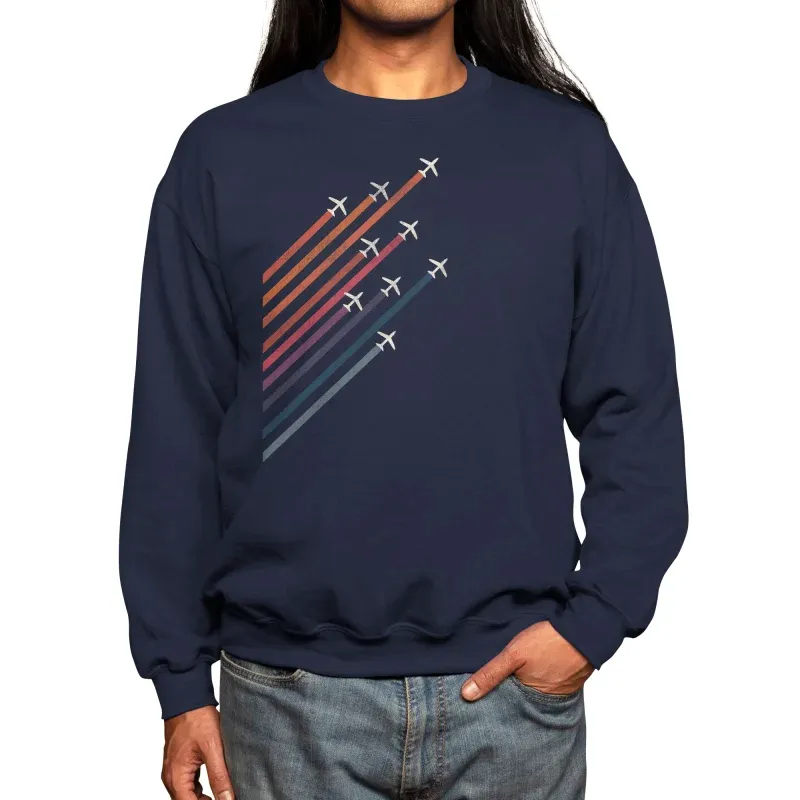 Retro Airplane Rainbow Trails Sweatshirt