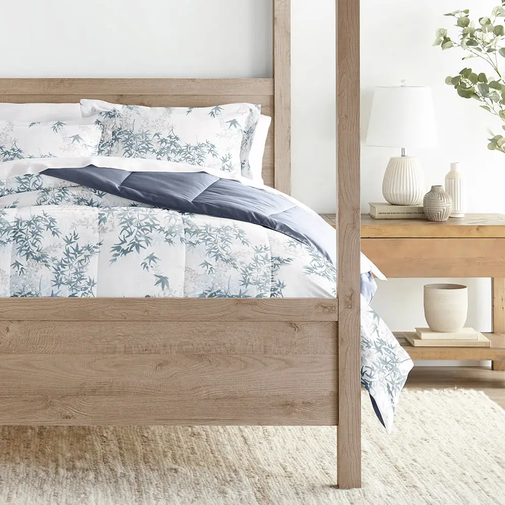 Bamboo Leaves Reversible Down Alternative Comforter Set