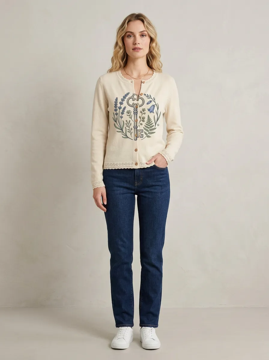 Botanical Key Floral Cardigan