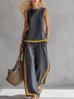 Wide-Leg Pants Matching Set