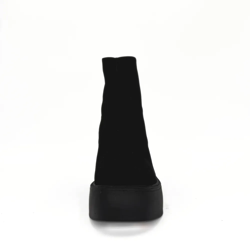 Nubuck Platform Ankle Boots