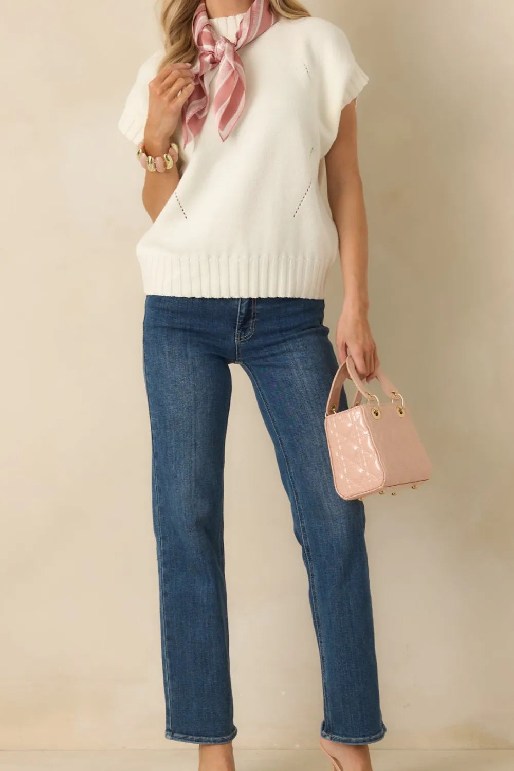 Knit Short Sleeve Knit Sweater