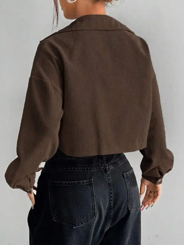 Brown Corduroy Collar Jacket