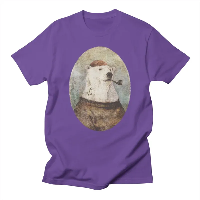 Creative White Bear Artistic Cotton Short Sleeves