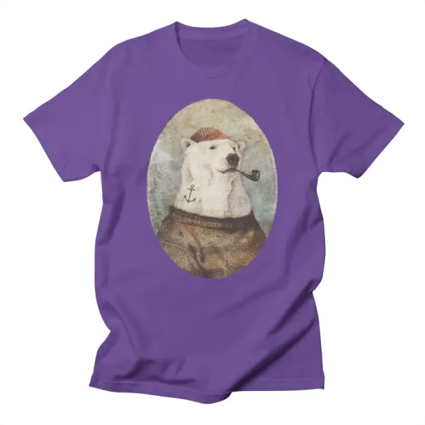 Creative White Bear Artistic Cotton Short Sleeves