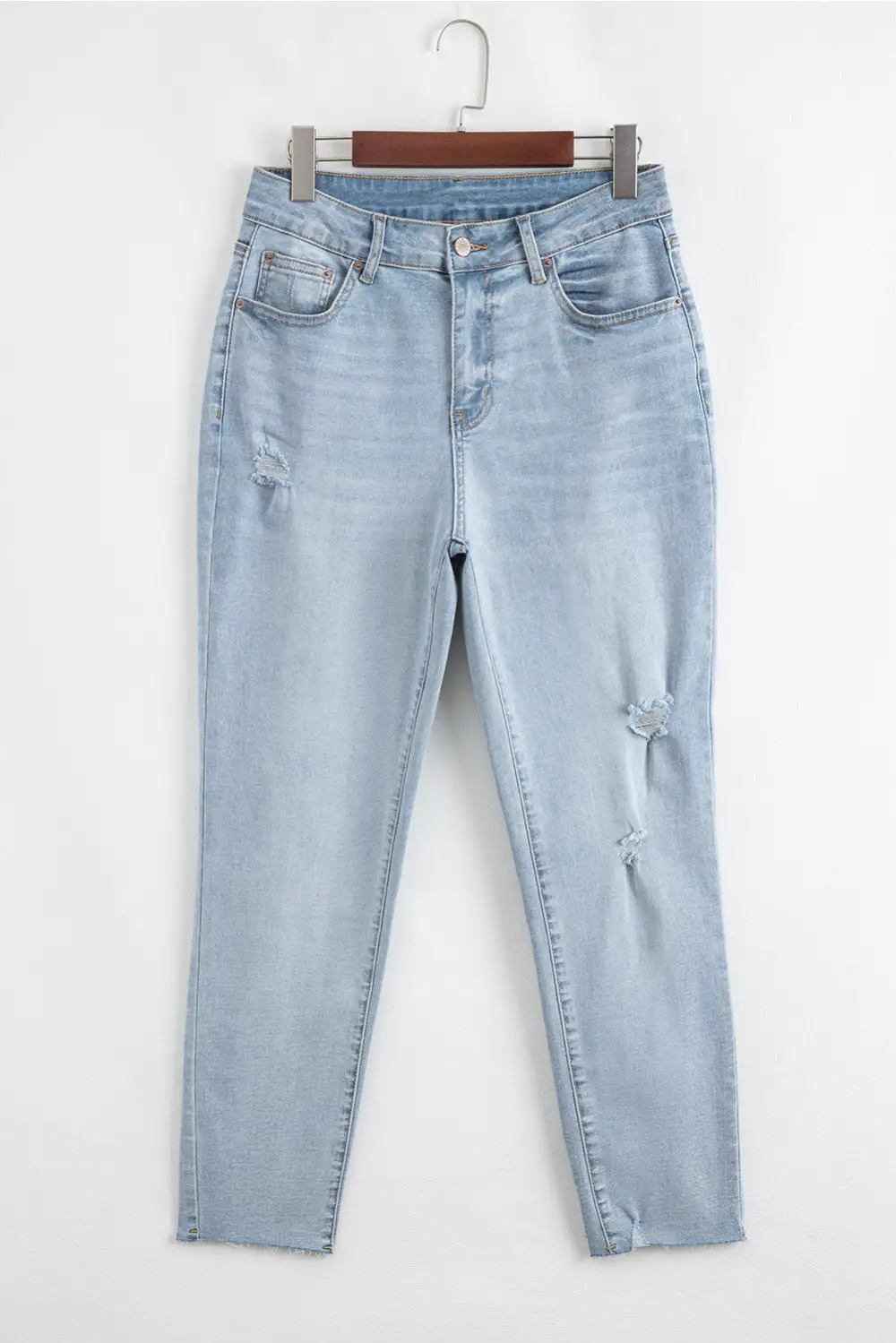 Easy Frayed Hem Denim Jeans