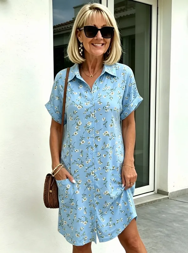 Women's Summer Vacation Lily of the Valley Printed Dress