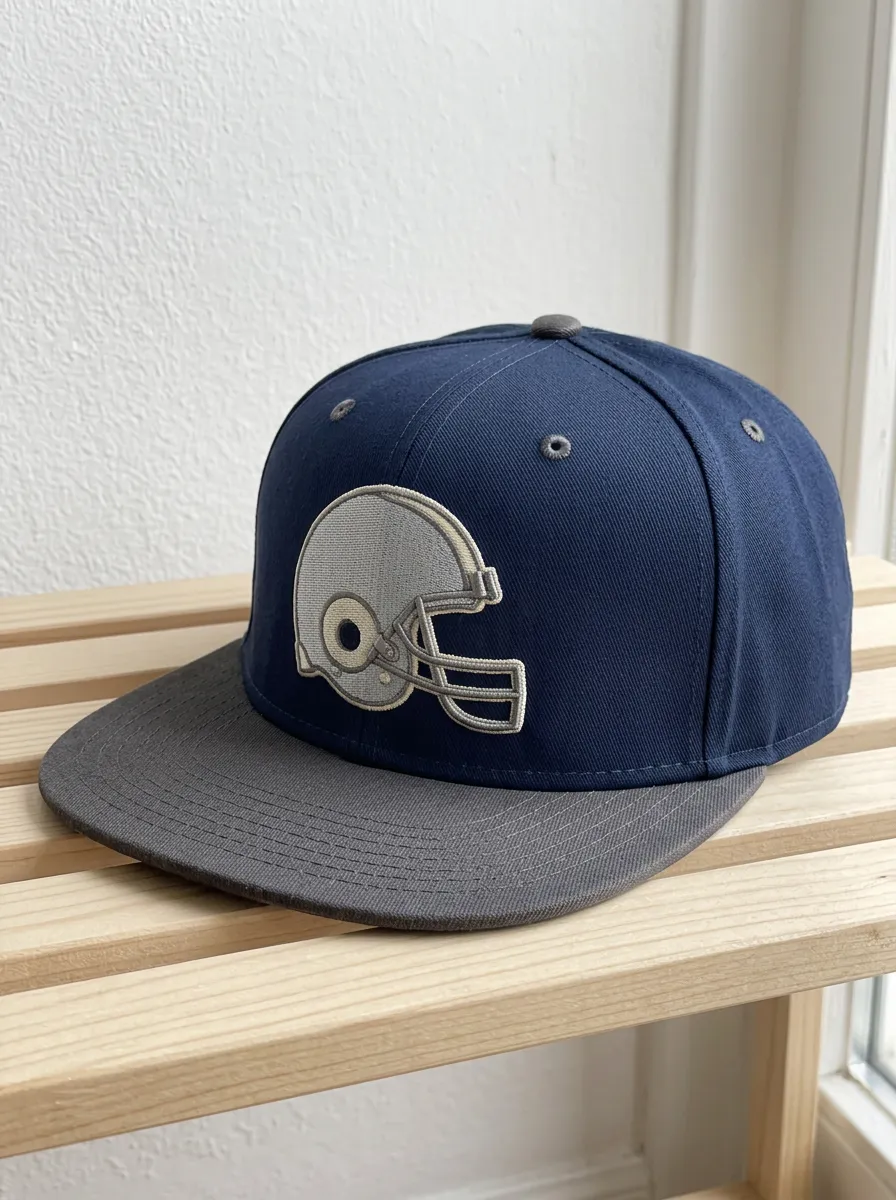 Men's Football Fan Silver Helmet Embroidered Snapback Cap