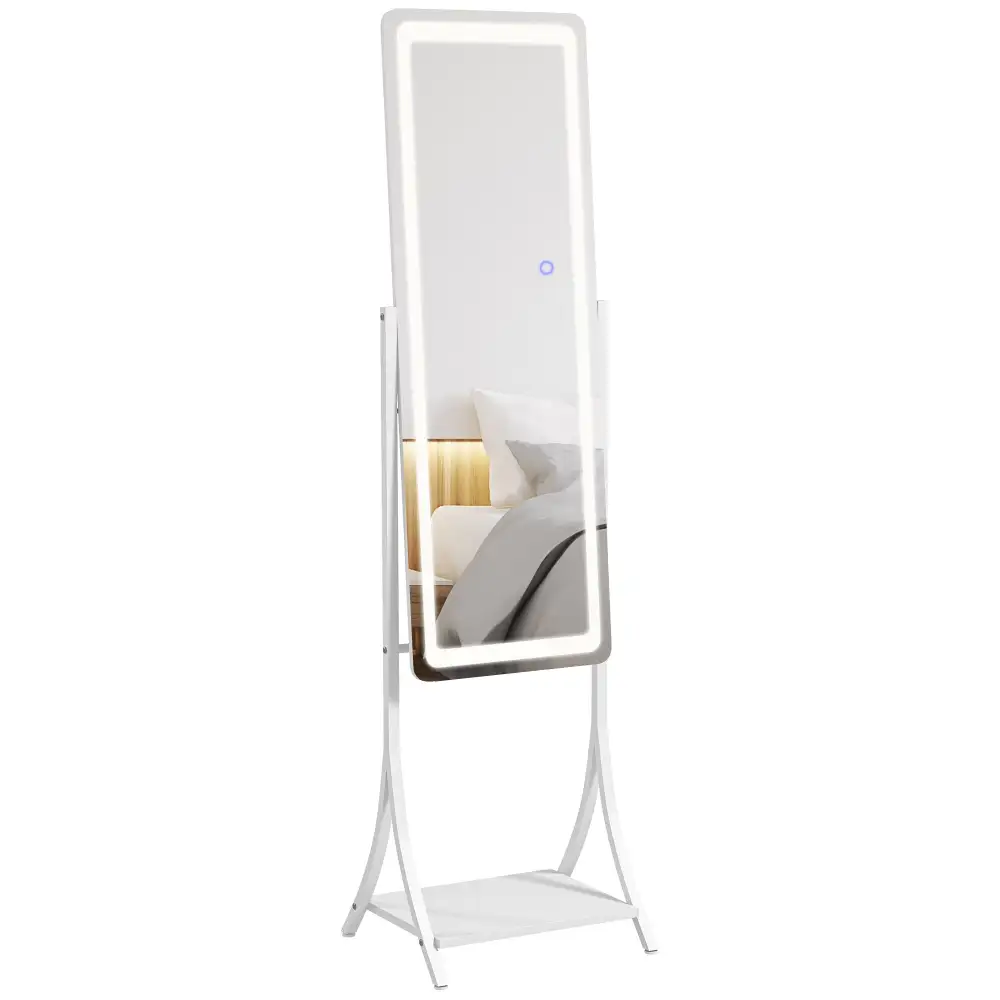 Illuminated Dressing Mirror With Shelf