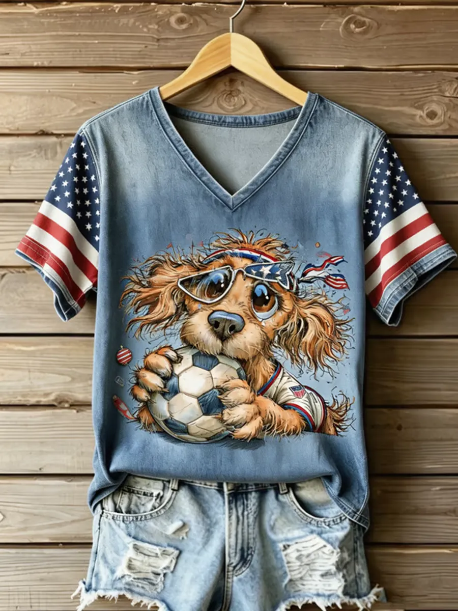 Women's Independence Day Animal Print T-Shirt