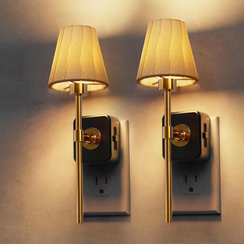 Pleated Fabric Cover Plug-In Night Light