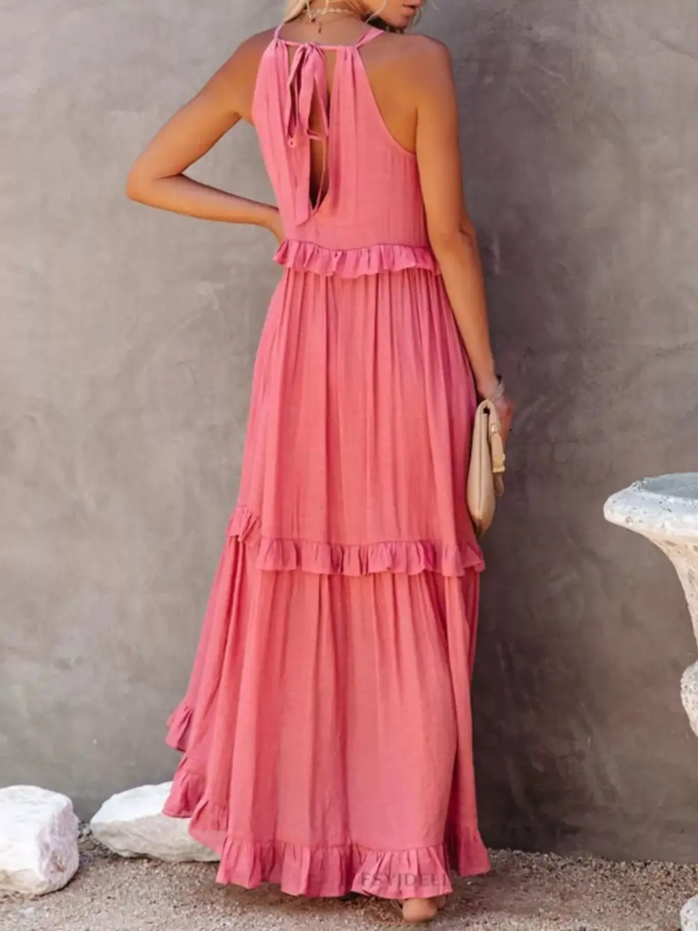 Classic Tiered Sleeveless Maxi Dress