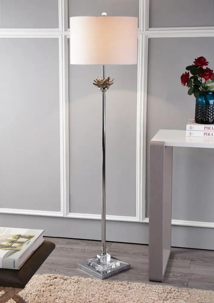 Lotus Crystal Metal LED Floor Lamp