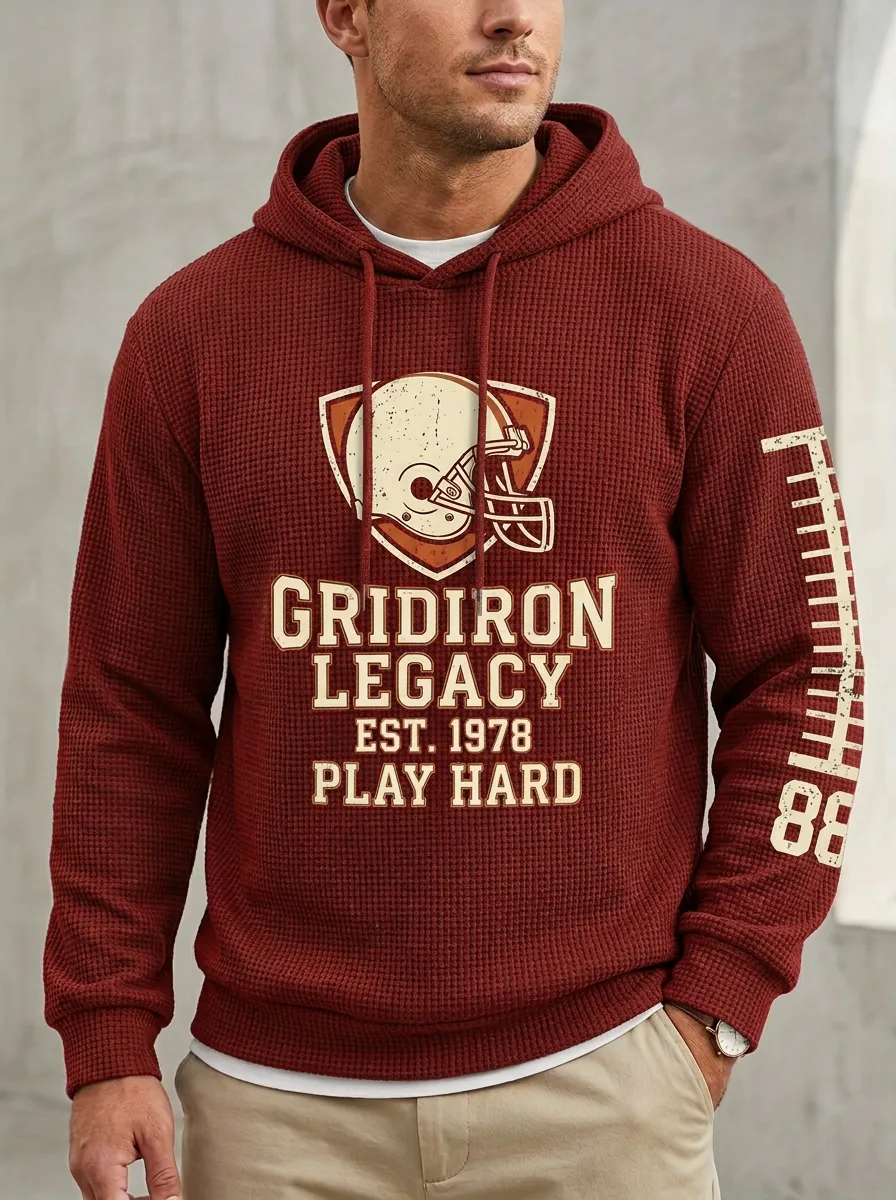 Men's Football Lover Gridiron Legacy Helmet Printed Hoodie