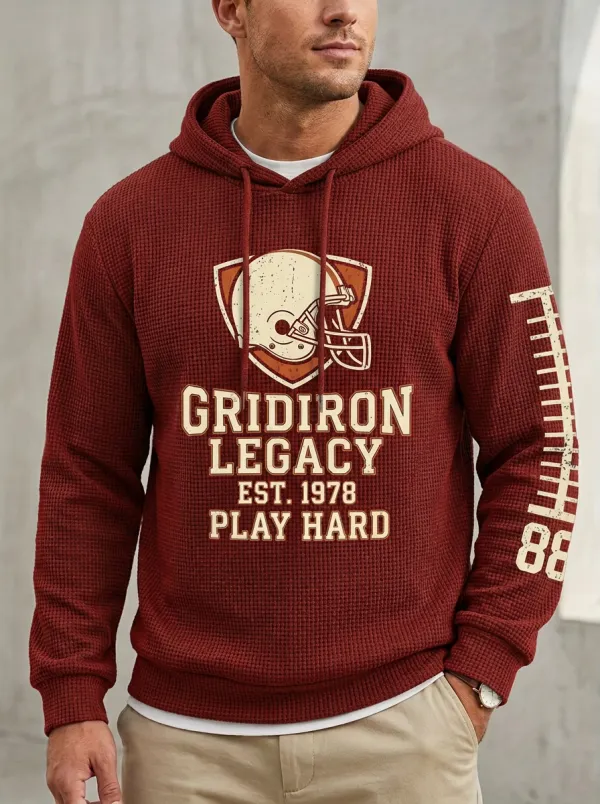 Men's Football Lover Gridiron Legacy Helmet Printed Hoodie