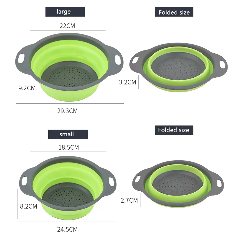 Foldable Vegetable Fruit Cleaning Basin Drainage Basket
