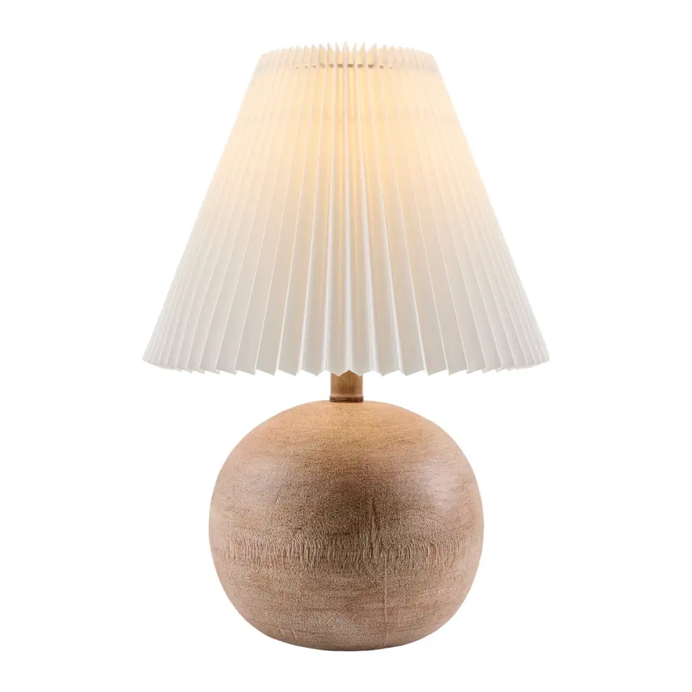 Pleated Linen Resin Acrylic Table Lamp