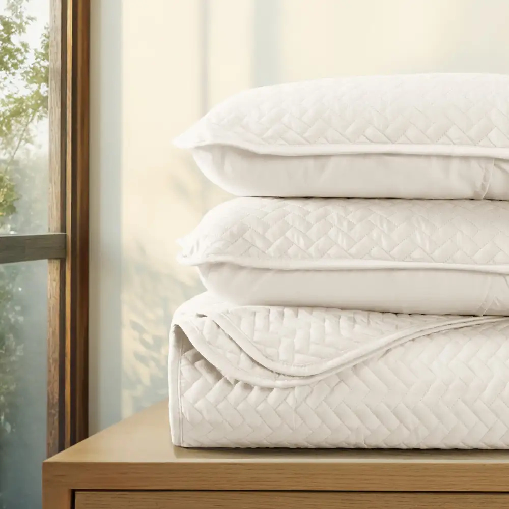 Herringbone Quilted Coverlet Set