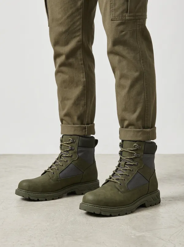 Unisex Modern Outdoor Enthusiast Topographic Pattern Print Work Boots
