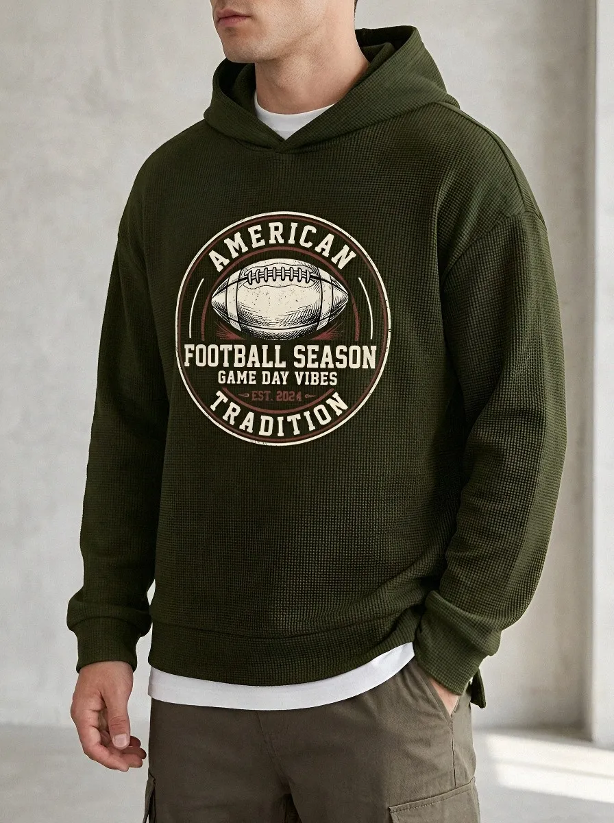 Men's American Football Lover Season Tradition Printed Hoodie