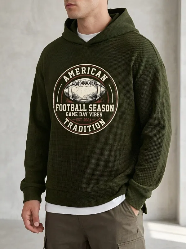 Men's American Football Lover Season Tradition Printed Hoodie