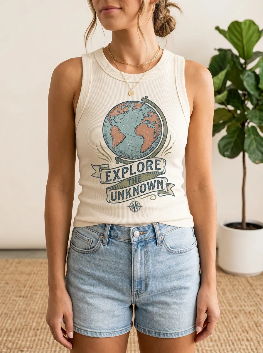 Travel Adventure Globe Explore The Unknown Tank Top