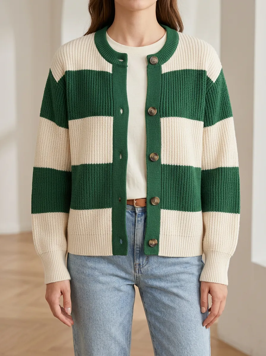 Everyday Rugby Striped Knit Cardigan