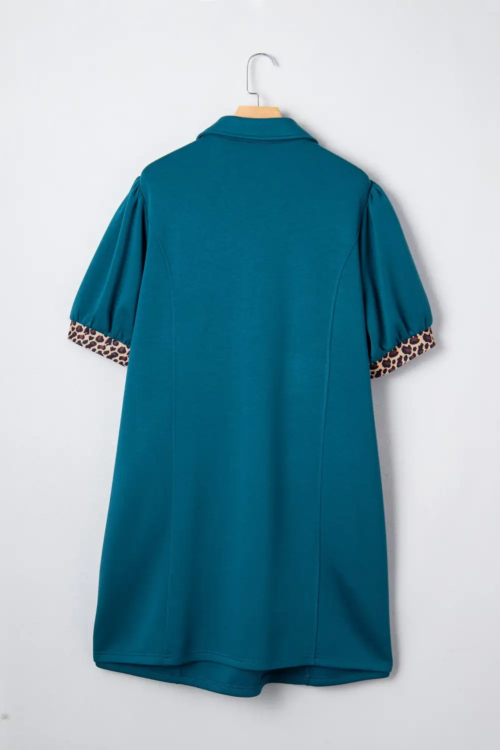 Wearable Cut Animal Print Patchwork Zip Front Mini Dress