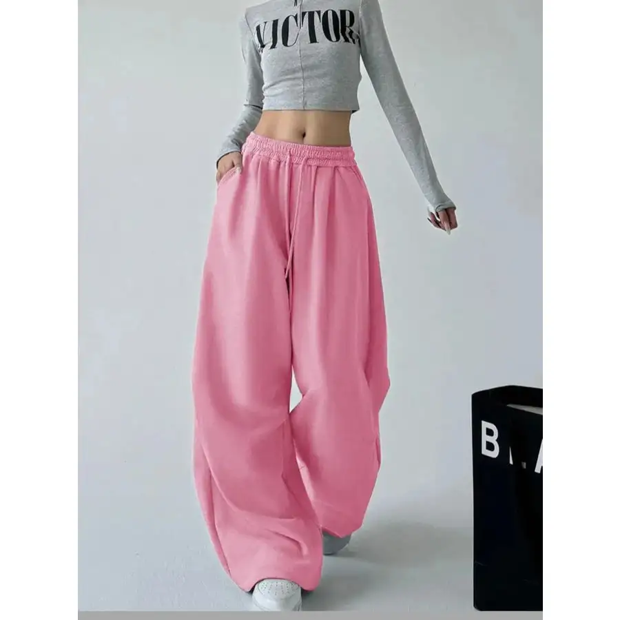 Oversized Wide Leg Drawstring Pants