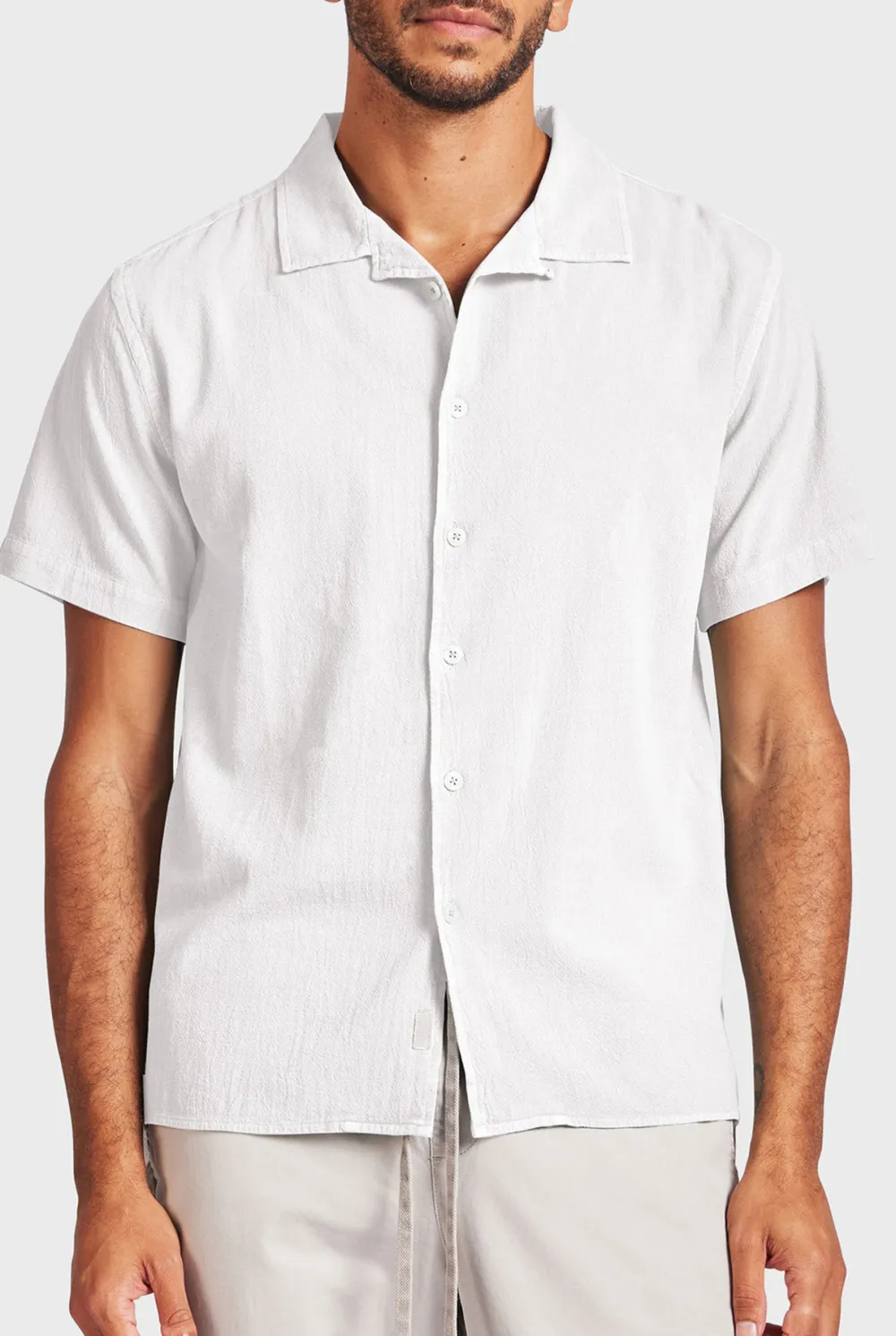 Oversized Linen Short Sleeve Button Down Shirt
