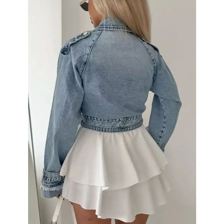 Long Sleeve Crop Denim Jacket