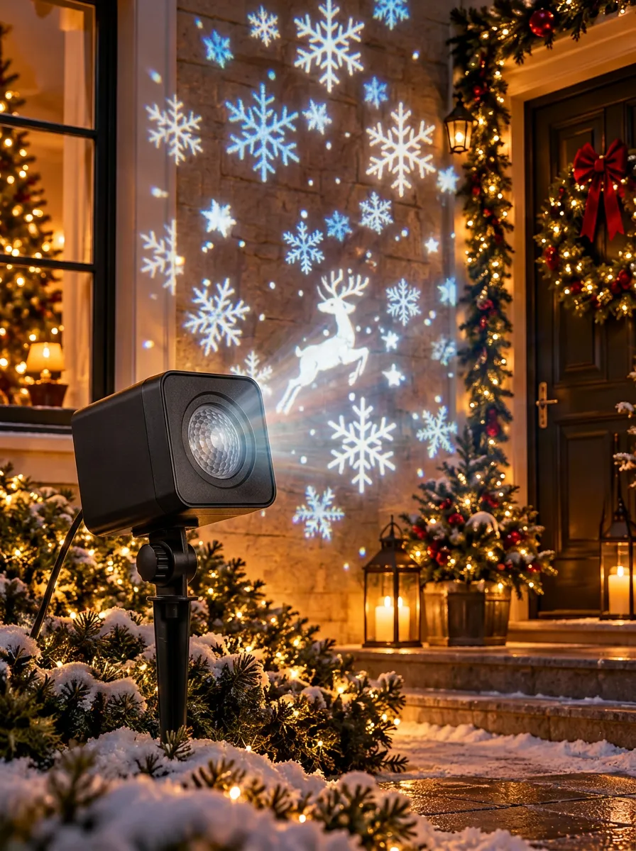 Snowflake Reindeer Christmas LED Light Projector