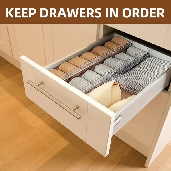 2 Pcs Drawer Organizer Divider